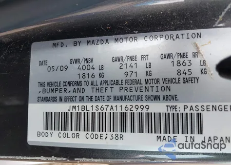 2010 Mazda Mazda3 S Grand Touring z USA, uszkodzony, nr VIN JM1BL1S67A1162999